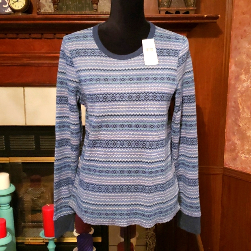 Women's Waffle Long Sleeve Top Size Medium